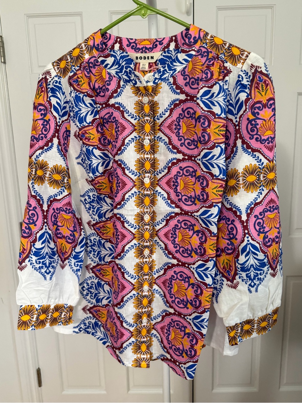 NWT Boden Alicia Linen Top in Ornamental Garden Placement Size 10 - Picture 6 of 8